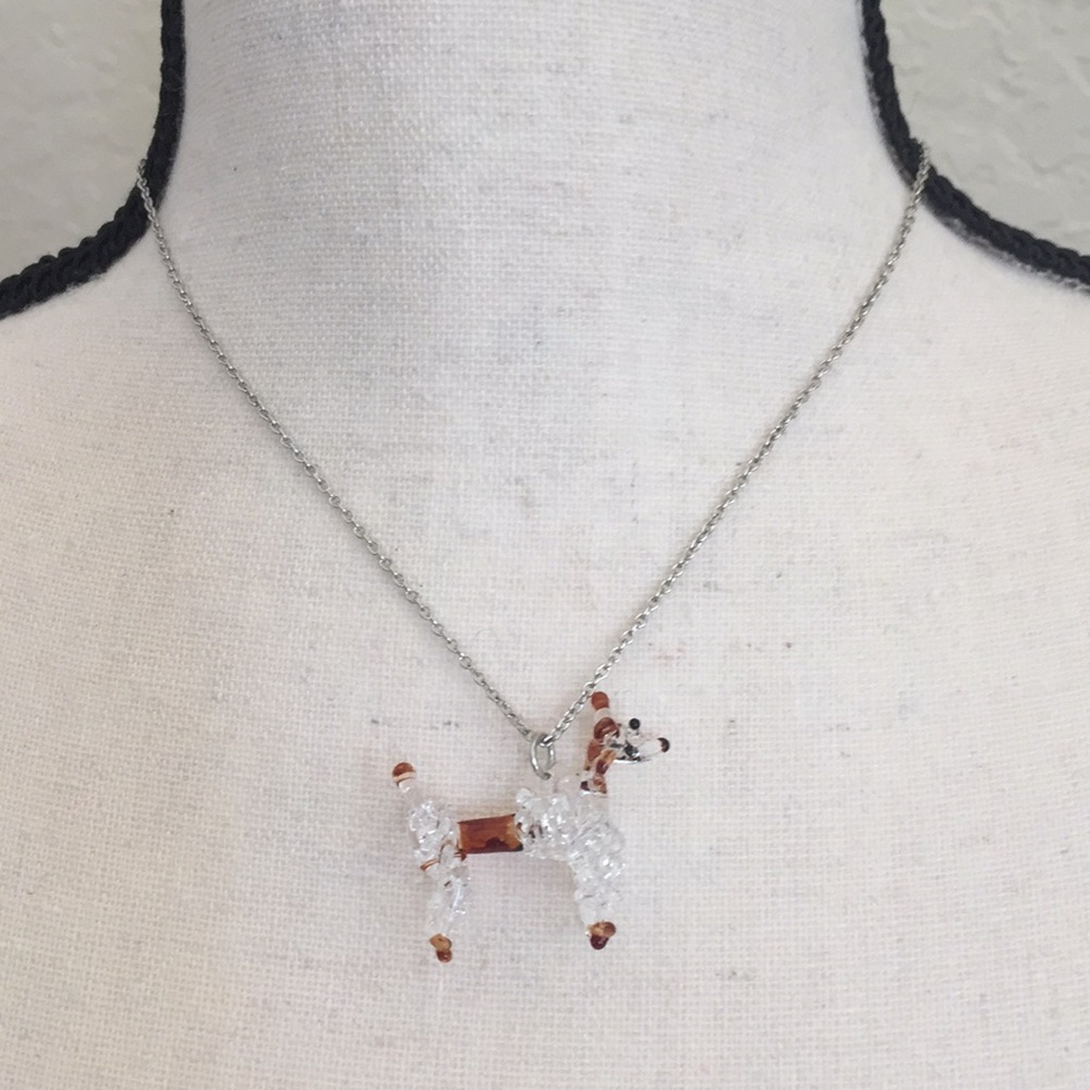 Poodle Dog Necklace, 16” chain